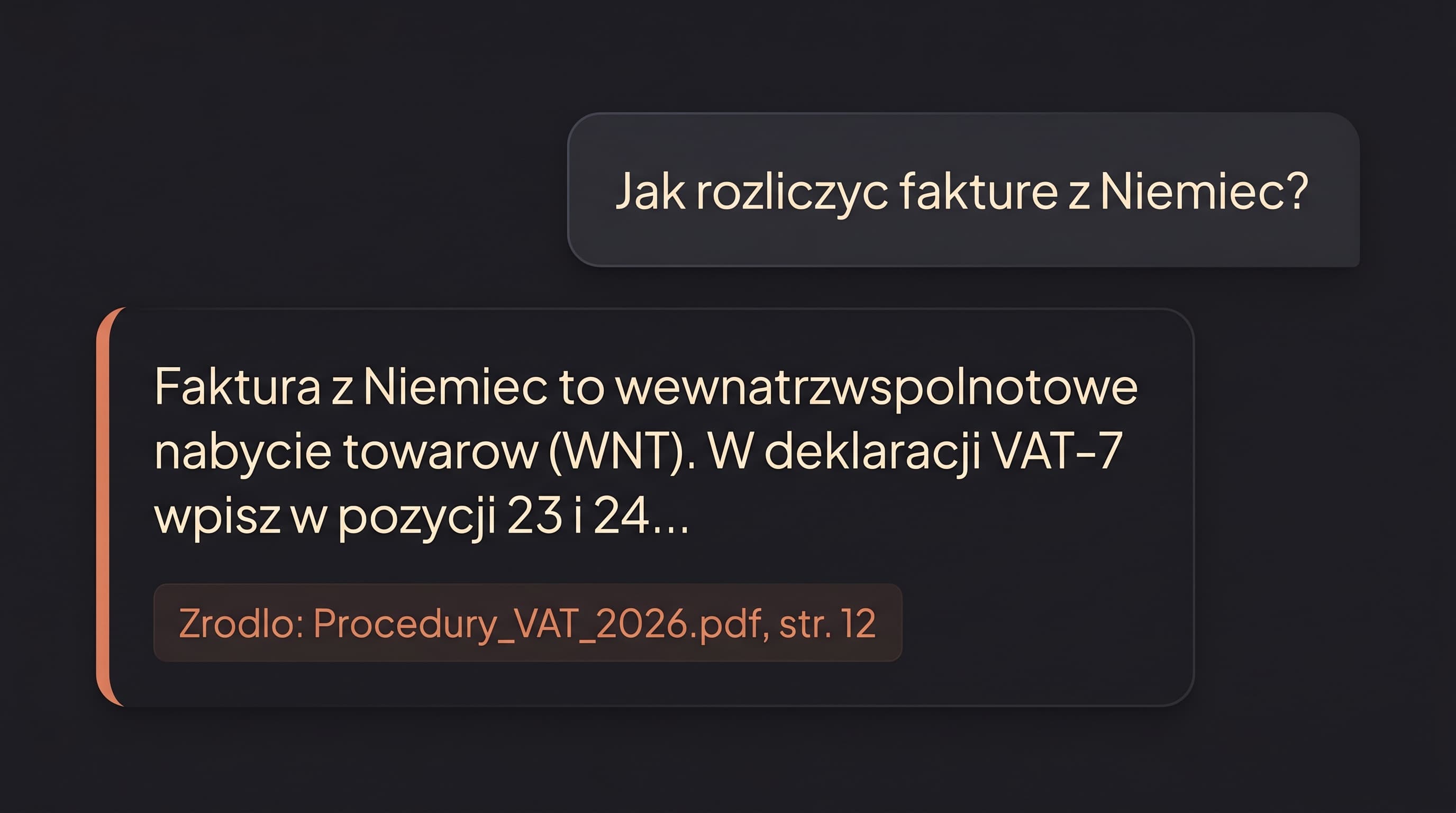 Agent odpowiada z odnośnikiem do źródła z którego się nauczył